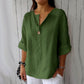 【M-4XL】🌿Przytulny damski top z lnu i bawełny z dekoltem w szpic