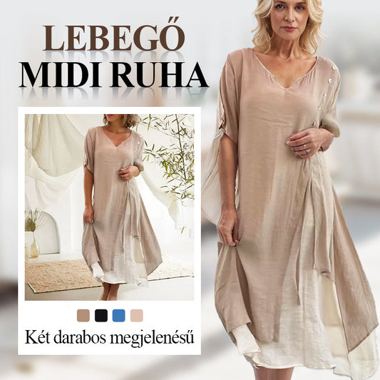 【S-4XL】💞Damska dwuczęściowa sukienka midi o zwiewnym kroju