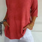 【M-4XL】💖Jednokolorowy dzianinowy top z dekoltem w serek