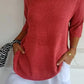 【M-4XL】💖Jednokolorowy dzianinowy top z dekoltem w serek