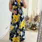 💖Elegancja jest taka prosta💐Elegancka plisowana sukienka bez rękawów z kwiatowym nadrukiem
