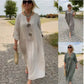 【M-4XL】👗Bawełniana i lniana sukienka z dekoltem V
