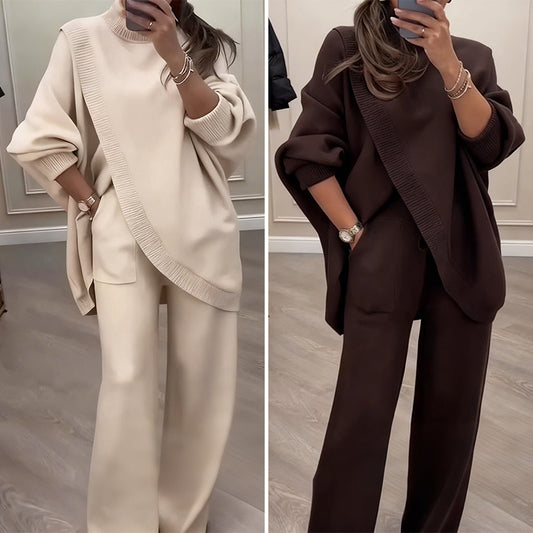 【S-5XL】💖Dwuczęściowy zestaw damski składający się z luźnego swetra i spodni