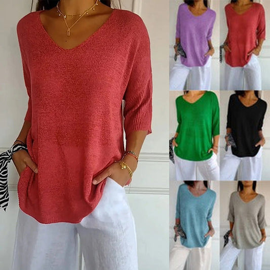 【M-4XL】💖Sweter z dzianiny z rękawami o średniej długości