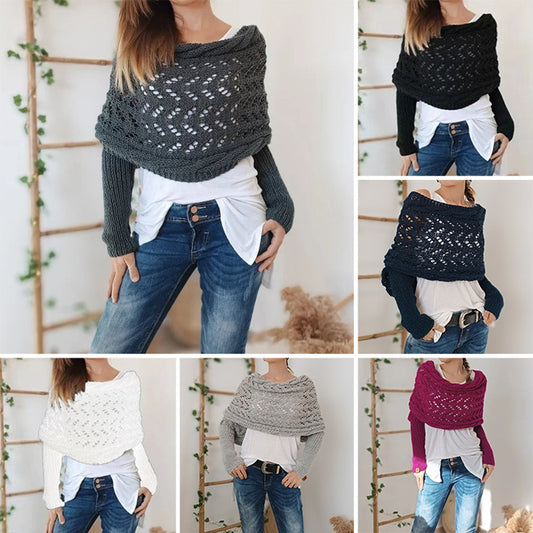 👚Ażurowy szal skręcony