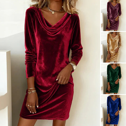 【S-3XL】🦢Luźna aksamitna sukienka dla kobiet