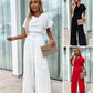 【S-XL】💃Jednokolorowy kombinezon z plisowanymi nogawkami z wysokim stanem