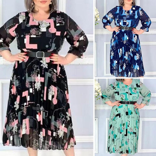 【S-4XL】🌺Plisowana sukienka damska z paskiem
