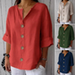 【S-4XL】👚Luźna bluzka damska zapinana na guziki