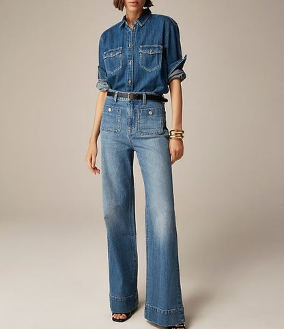 【M-4XL】👖 Dżinsy z szerokimi nogawkami o szerokości siedmiu dziesiątych