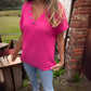 【M-2XL】👚Damski stylowy top z krótkim rękawem z dekoltem w szpic
