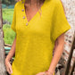 【M-2XL】👚Damski stylowy top z krótkim rękawem z dekoltem w szpic