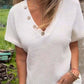 【M-2XL】👚Damski stylowy top z krótkim rękawem z dekoltem w szpic