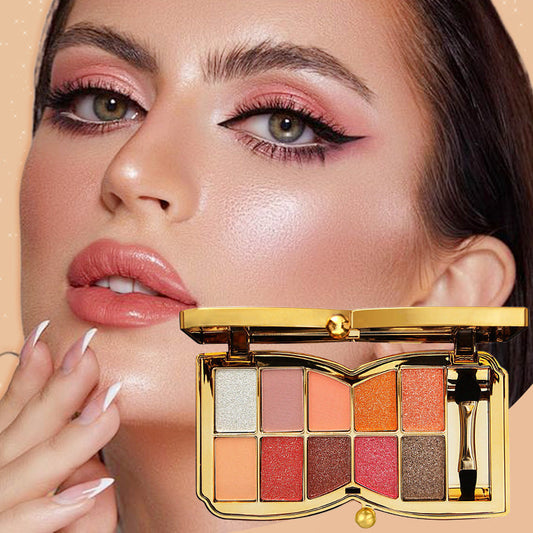 【🎀Twój dziennik urody】✨10-kolorowa paleta brokatowych cieni do powiek💟