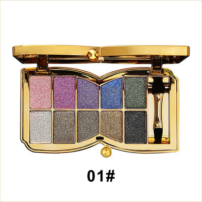 【🎀Twój dziennik urody】✨10-kolorowa paleta brokatowych cieni do powiek💟