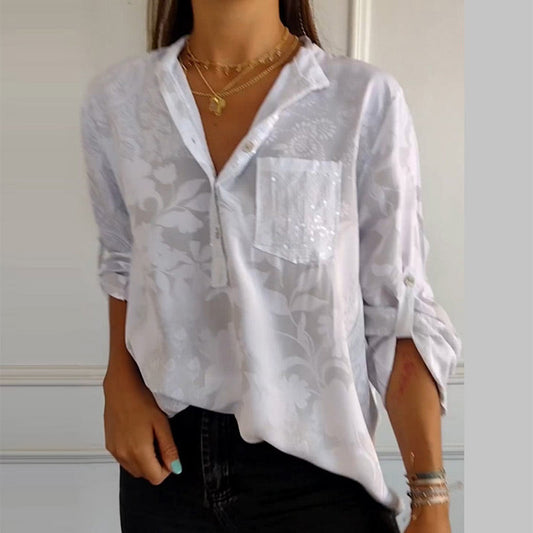 【M-4XL】🥼Elegancka koszula z klapami z nadrukiem