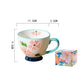 ✨Ręcznie malowany kubek ceramiczny - 🌸Pięknie ręcznie malowana, wytłaczana glazura