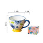 ✨Ręcznie malowany kubek ceramiczny - 🌸Pięknie ręcznie malowana, wytłaczana glazura