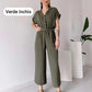 【S-2XL】👚👖Lodowy jedwabny kombinezon z szerokimi nogawkami