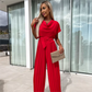 【S-XL】💃Jednokolorowy kombinezon z plisowanymi nogawkami z wysokim stanem