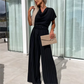 【S-XL】💃Jednokolorowy kombinezon z plisowanymi nogawkami z wysokim stanem