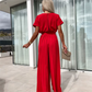 【S-XL】💃Jednokolorowy kombinezon z plisowanymi nogawkami z wysokim stanem
