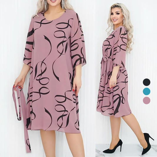 【M-3XL】🌸2025 Fala Elegancji Zwiewna Sukienka z Paskiem