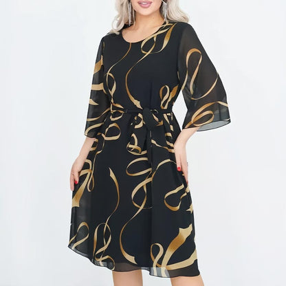 【M-3XL】🌸2025 Fala Elegancji Zwiewna Sukienka z Paskiem