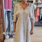 【✨Elegancja jest taka prosta】👗Damska długa sukienka z wiązanym dekoltem w serek i półrękawkiem