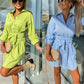 【💗2024 Nowe produkty】👗Modna damska sukienka koszulowa w jednolitym kolorze