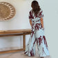 【💖Elegancki i pewny siebie】👗Damska sukienka z wysokim stanem z nadrukiem