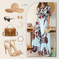 【💖Elegancki i pewny siebie】👗Damska sukienka z wysokim stanem z nadrukiem