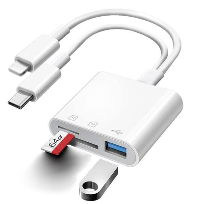 【⚡Szybkie podłączanie wszystkich urządzeń】📲3 w 1 Czytnik kart SD/TF/USB