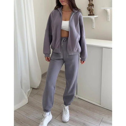 【💕Nowe produkty 40% taniej】🔥Casualowy dres z wysokim kołnierzem - Zestaw 2-częściowy