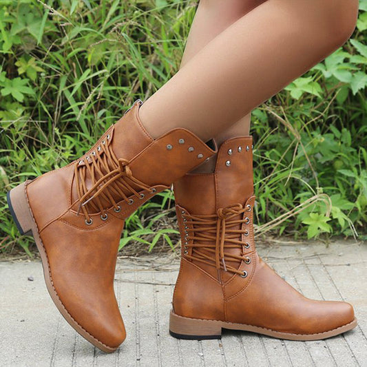 【🎊2025 Nowe produkty】👢Krótkie buty retro z grubym obcasem