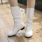 【✨Nowe produkty 40% taniej】👢Damskie sznurowane botki do połowy łydki na wysokim obcasie