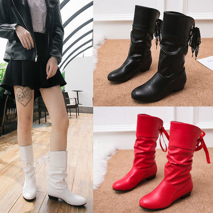 【✨Nowe produkty 40% taniej】👢Damskie sznurowane botki do połowy łydki na wysokim obcasie