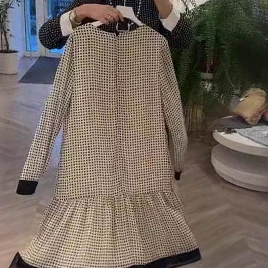 【✨2025 Nowe produkty】👗Elegancka damska sukienka w kropki z długim rękawem