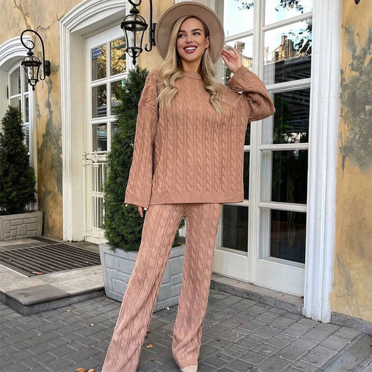 【✨2025 Nowe produkty】💖Luźny dzianinowy sweter + spodnie w komplecie