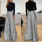 【✨Elegancki i pewny siebie】👖Modne damskie cekinowe spodnie z szeroką nogawką z wysokim stanem