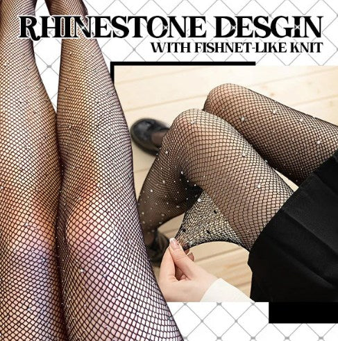 【🔥Kup 1 i otrzymaj 1 gratis】✨Rhinestone Glitter Fishnet Tights