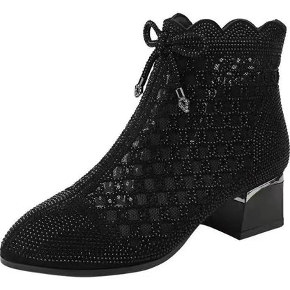 【35-40】👢Botki na obcasie z kokardką