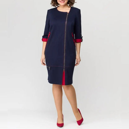 【S-4XL】👗Wysokiej jakości sukienka damska z bocznym zamkiem błyskawicznym