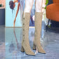 【34-40】👢Ciepłe, długie botki ze szpiczastym noskiem i piętą
