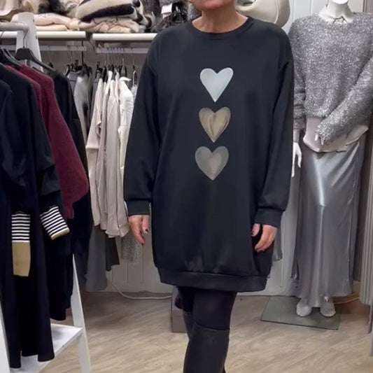 【S-3XL】💞Casualowy długi top z nadrukiem serca