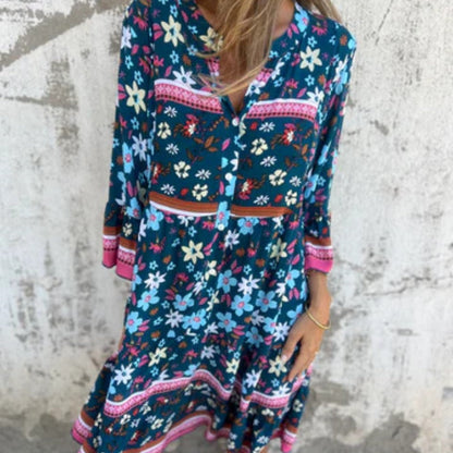【S-3XL】🌸Luźna sukienka w kwiaty w etnicznym stylu