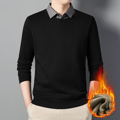 【M-2XL】🥼Męskie dwuczęściowe bluzki z długim rękawem z fałszywymi klapami