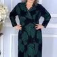 【S-4XL】👗Sukienka plus size midi z dekoltem w szpic