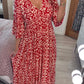 【S-5XL】👗Długa sukienka z nadrukiem w kształcie litery V