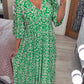 【S-5XL】👗Długa sukienka z nadrukiem w kształcie litery V